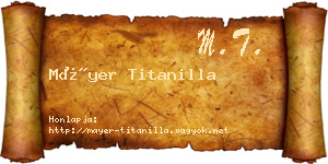 Máyer Titanilla névjegykártya
